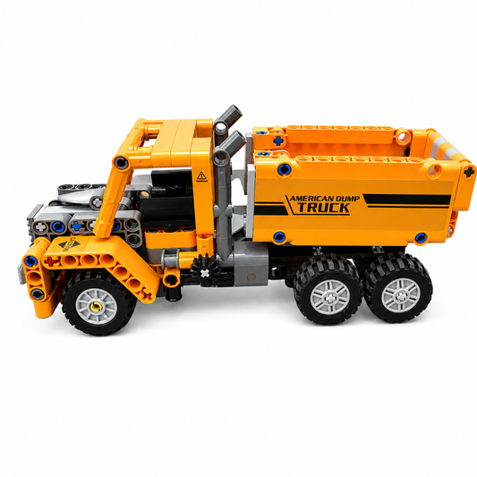 Camion benne de chantier 6 roues haut de gamme – Ensemble de construction | Jouet d'ingénierie éducatif STEM pour enfants | Cadeau créatif à monter soi-même