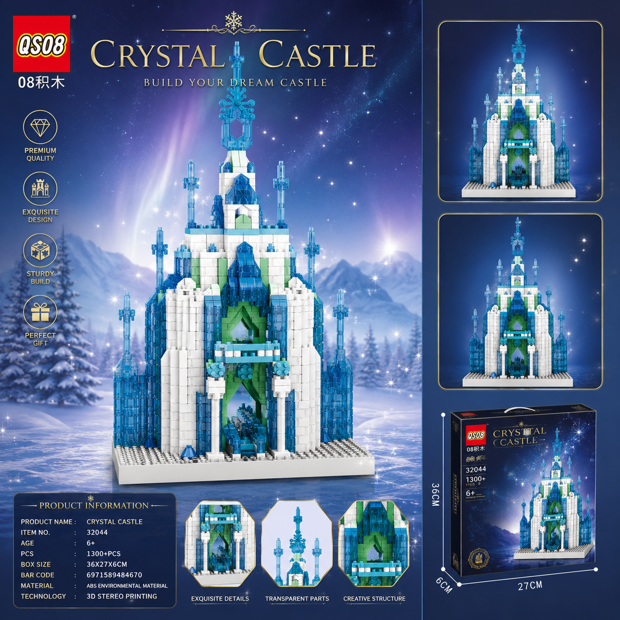 🏰 Ensemble de Blocs de Construction Palais de Cristal Royal Où l'Imagination Devient Réalité