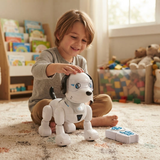 Chien Robot RC Interactif Intelligent™ | Robot Intelligent Télécommandé Qui Marche, Danse et Chante pour Enfants | Jouet Éducatif STEM | Cadeau Idéal pour Garçons et Filles