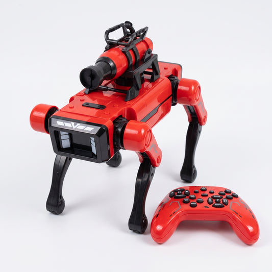 Fire Fighting RC Robot Dog – Water Cannon & Kung Fu Moves